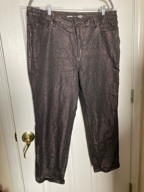 Old Navy Pants - Old Navy Shimmery Brown Cropped Jeans